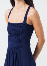 Carica l&#39;immagine nel visualizzatore di Gallery, Ruched Party Dress in Navy