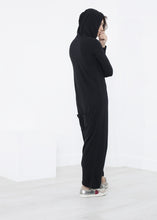 Carica l&#39;immagine nel visualizzatore di Gallery, Knit Hooded Jumpsuit in Black