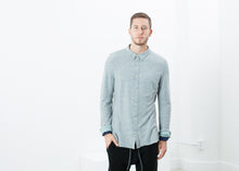 Carica l&#39;immagine nel visualizzatore di Gallery, Kasuri Jersey Button-Up in Blue Grey