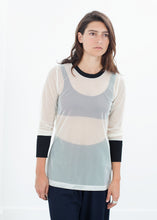 Carica l&#39;immagine nel visualizzatore di Gallery, Cuffed Mesh Tee in Cream/Black