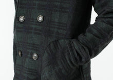 Carica l&#39;immagine nel visualizzatore di Gallery, Double Breasted Hoodie in Forest Plaid