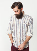 Carica l&#39;immagine nel visualizzatore di Gallery, Linen Western Shirt in Beige/Blue