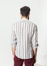 Carica l&#39;immagine nel visualizzatore di Gallery, Linen Western Shirt in Beige/Blue