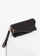 Carica l&#39;immagine nel visualizzatore di Gallery, Roxanne Leather Clutch in Black