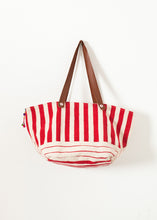 Carica l'immagine nel visualizzatore di Gallery, Woven Oversized Tote in Red Stripe